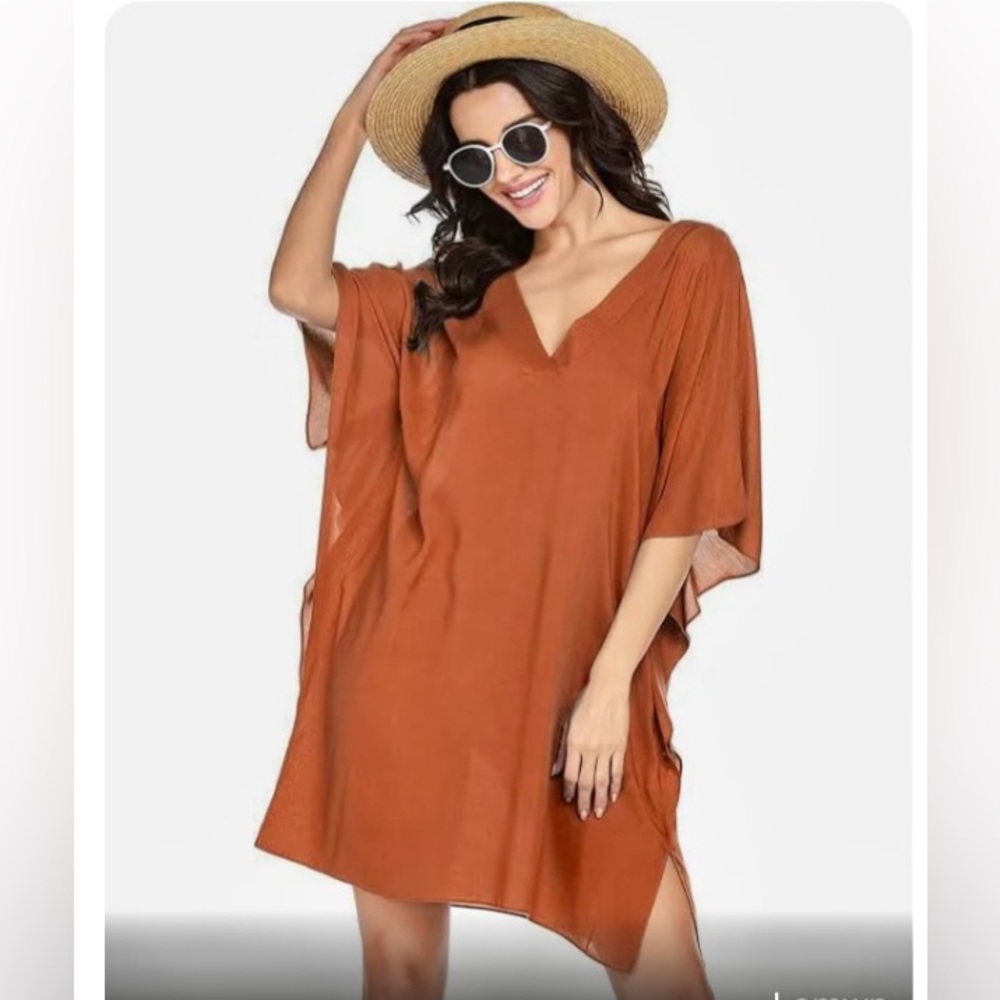 Swim coverup orange size Medium